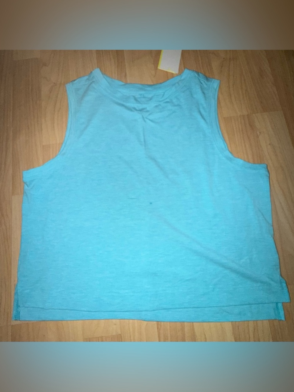 Women’s All In Motion Cropped Active Neon Blue Tank Top Boxy Fit NEW